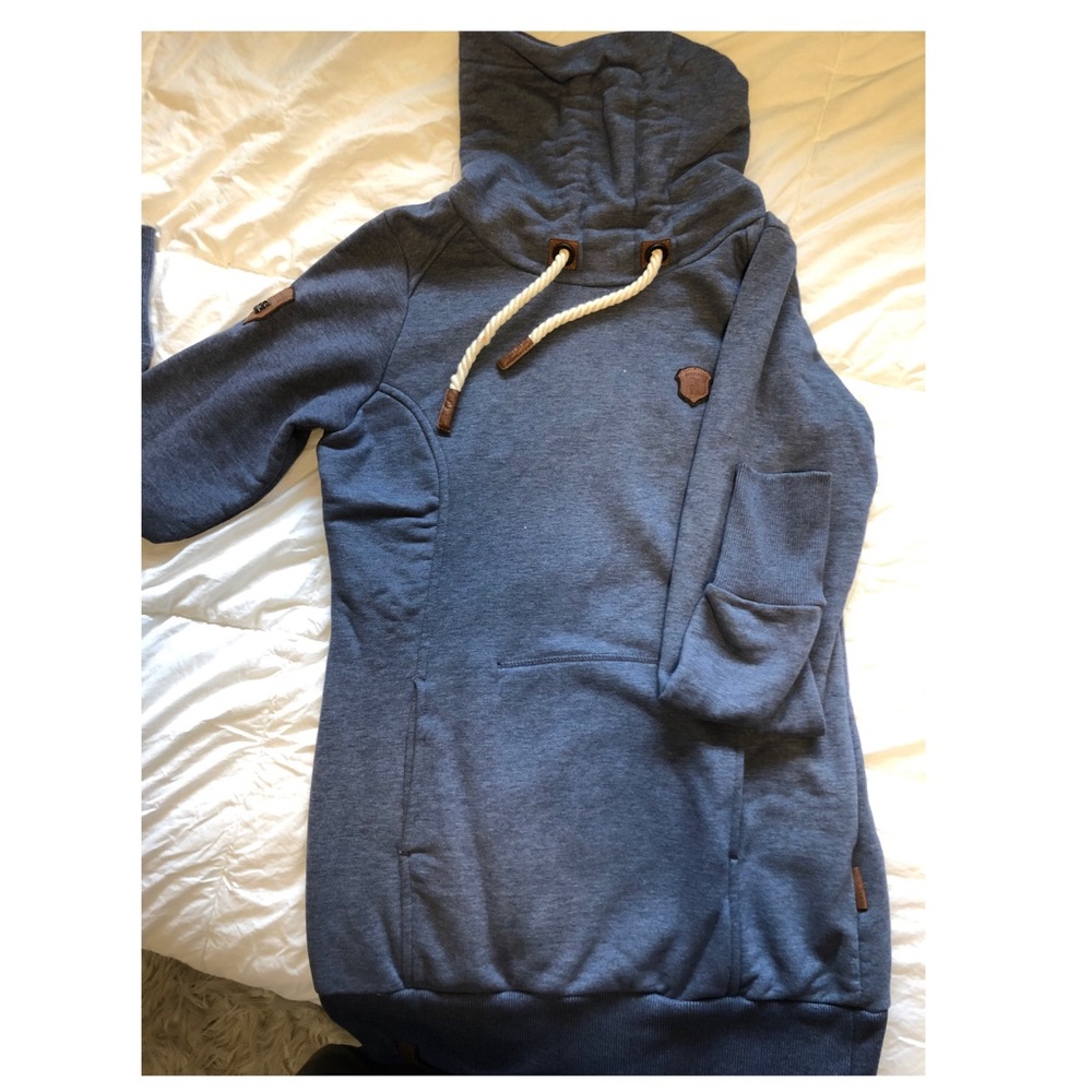 Naketano pull over sweatshirt dress cowl neck
